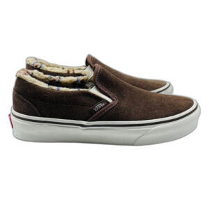 NEW Vans Suede Sherpa Brown Classic Slip-On Shoes Size Men 4.5, Women 6